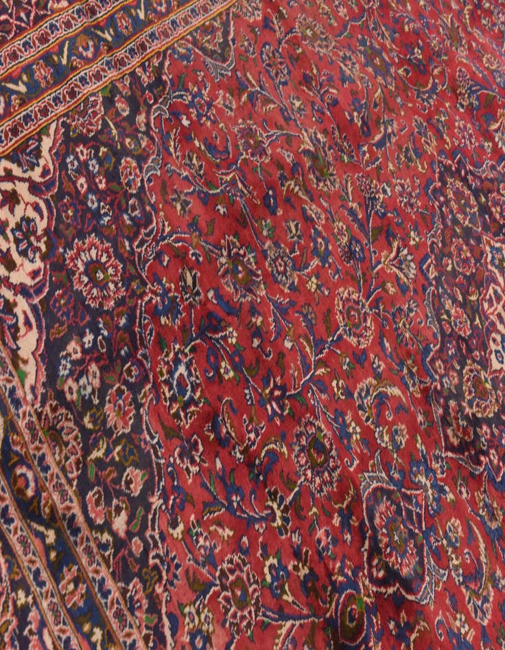Detail image of  9' 10 x 13'  Hand Knotted Mashad Persian Wool Rug