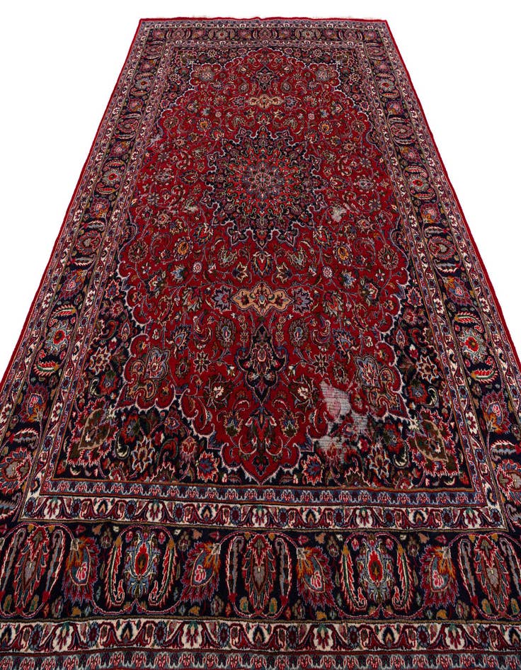 Detail image of  9' 6 x 12' 6  Hand Knotted Mashad Persian Wool Rug