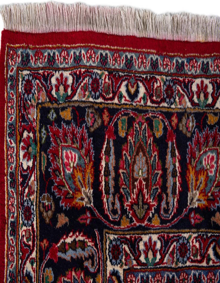 Detail image of  9' 6 x 12' 6  Hand Knotted Mashad Persian Wool Rug