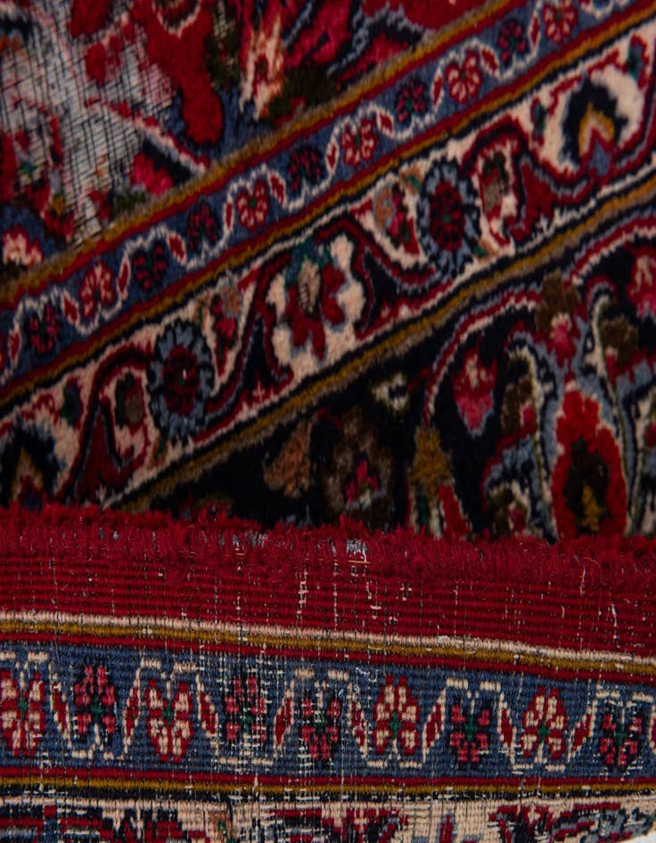 Detail image of  9' 6 x 12' 6  Hand Knotted Mashad Persian Wool Rug