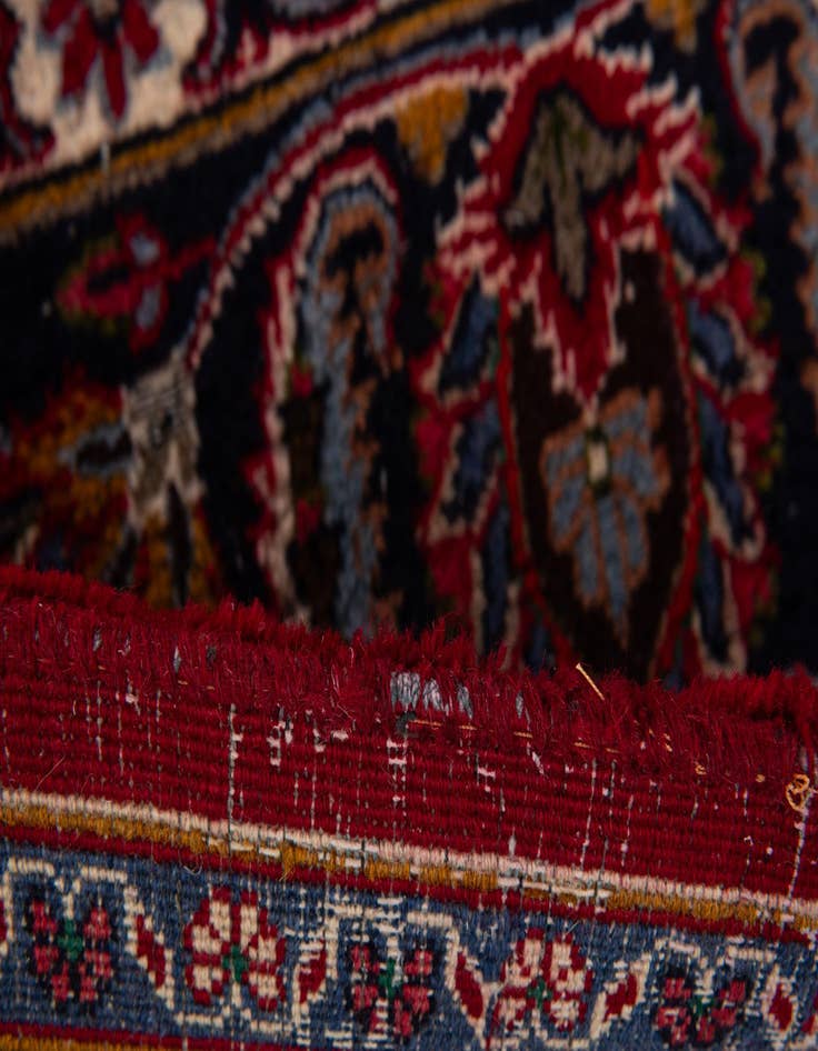 Detail image of  9' 6 x 12' 6  Hand Knotted Mashad Persian Wool Rug