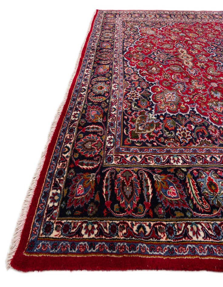 Detail image of  9' 6 x 12' 6  Hand Knotted Mashad Persian Wool Rug