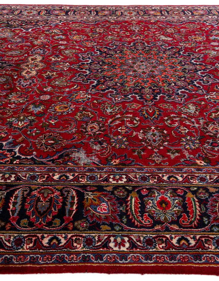 Detail image of  9' 6 x 12' 6  Hand Knotted Mashad Persian Wool Rug