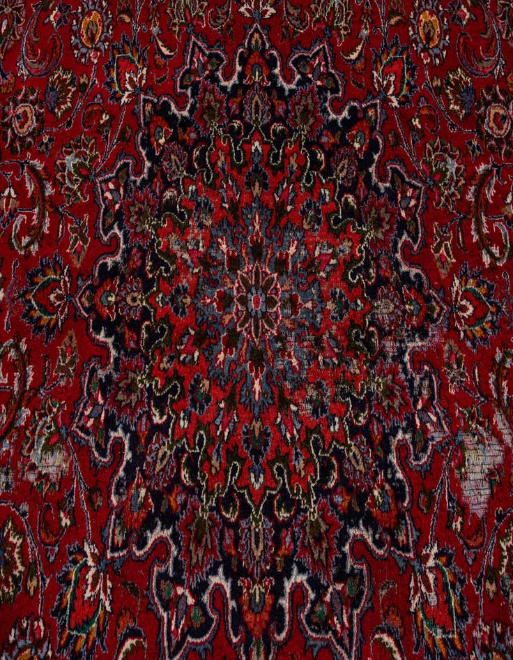 Detail image of  9' 6 x 12' 6  Hand Knotted Mashad Persian Wool Rug