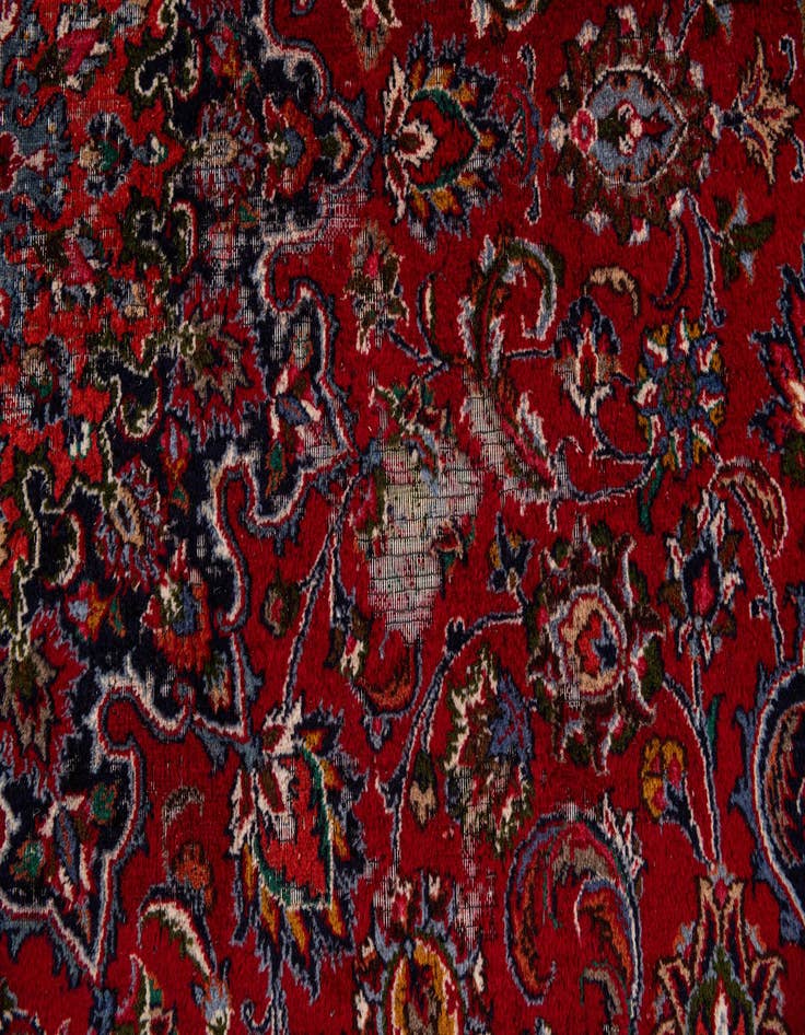 Detail image of  9' 6 x 12' 6  Hand Knotted Mashad Persian Wool Rug