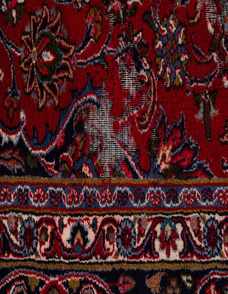 Detail image of  9' 6 x 12' 6  Hand Knotted Mashad Persian Wool Rug