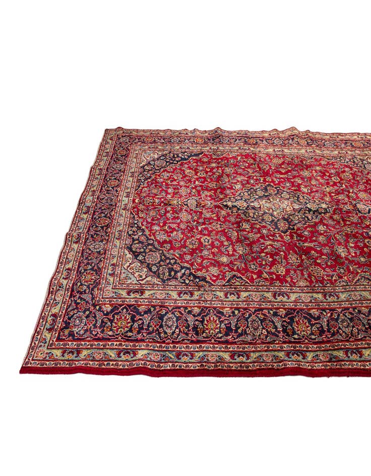 Detail image of 9' 3 x 12' 6 Hand Knotted Mashad Persian Wool Rug