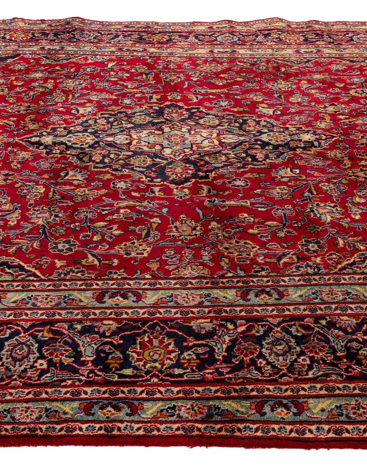 Detail image of 9' 3 x 12' 6 Hand Knotted Mashad Persian Wool Rug