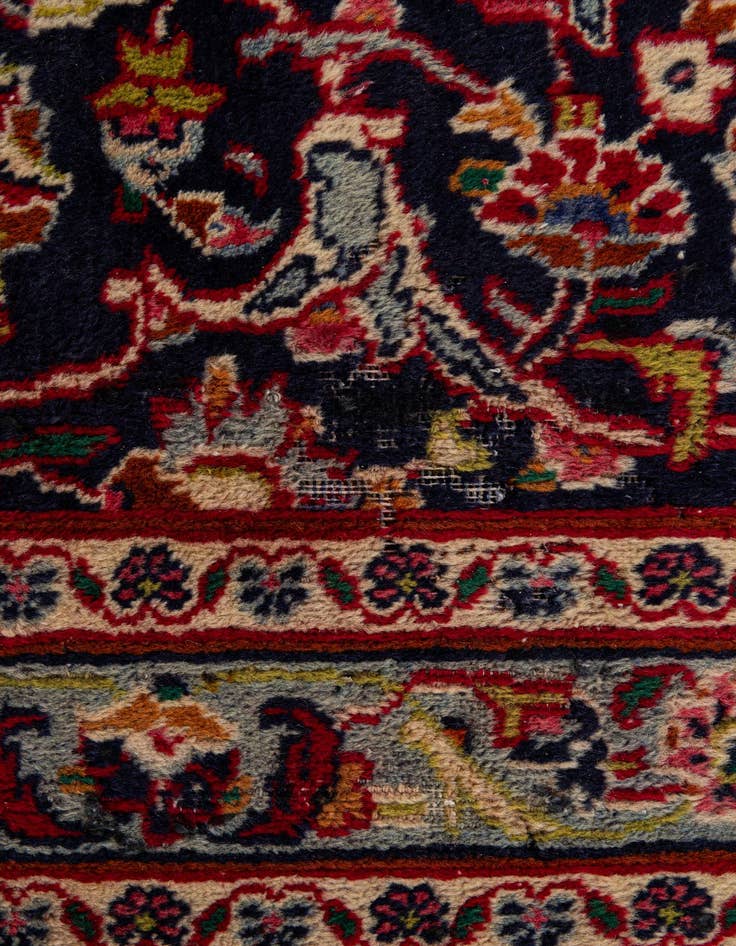 Detail image of 9' 3 x 12' 6 Hand Knotted Mashad Persian Wool Rug