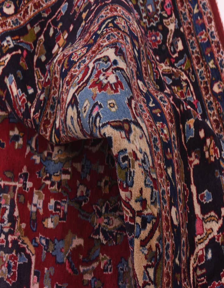 Detail image of  9' 9 x 12' 8  Hand Knotted Mashad Persian Wool Rug