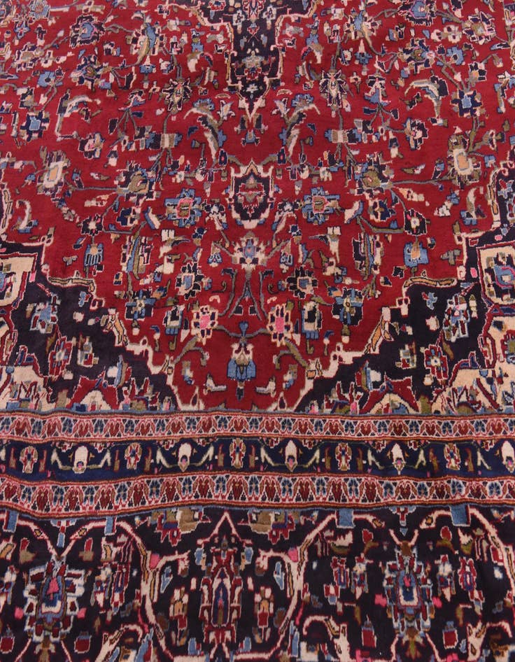 Detail image of  9' 9 x 12' 8  Hand Knotted Mashad Persian Wool Rug