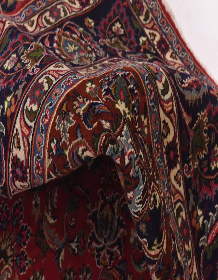 Detail image of  9' 7 x 12' 7  Hand Knotted Mashad Persian Wool Rug