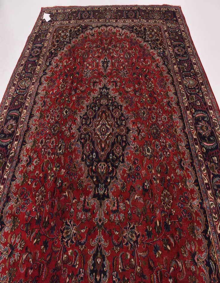 Detail image of  9' 7 x 12' 7  Hand Knotted Mashad Persian Wool Rug