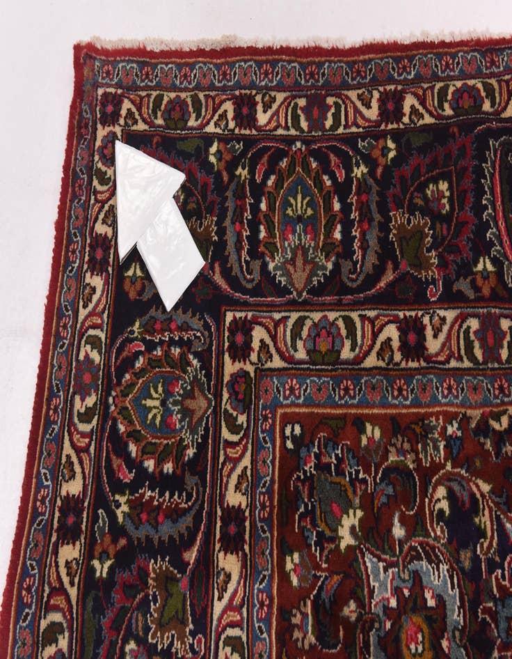 Detail image of  9' 7 x 12' 7  Hand Knotted Mashad Persian Wool Rug