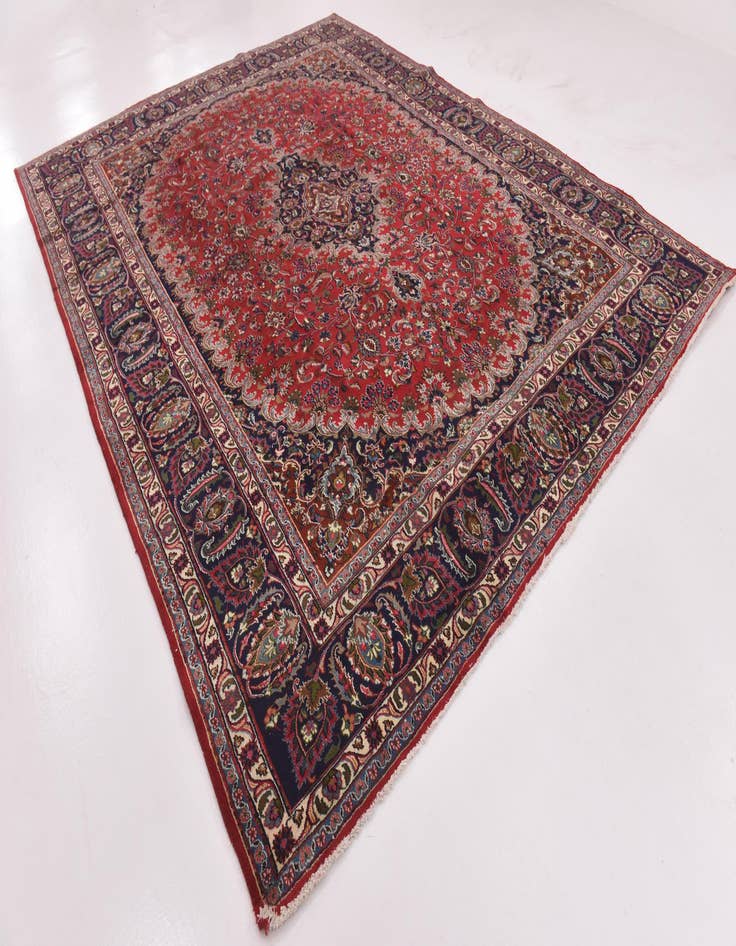 Detail image of  9' 7 x 12' 7  Hand Knotted Mashad Persian Wool Rug