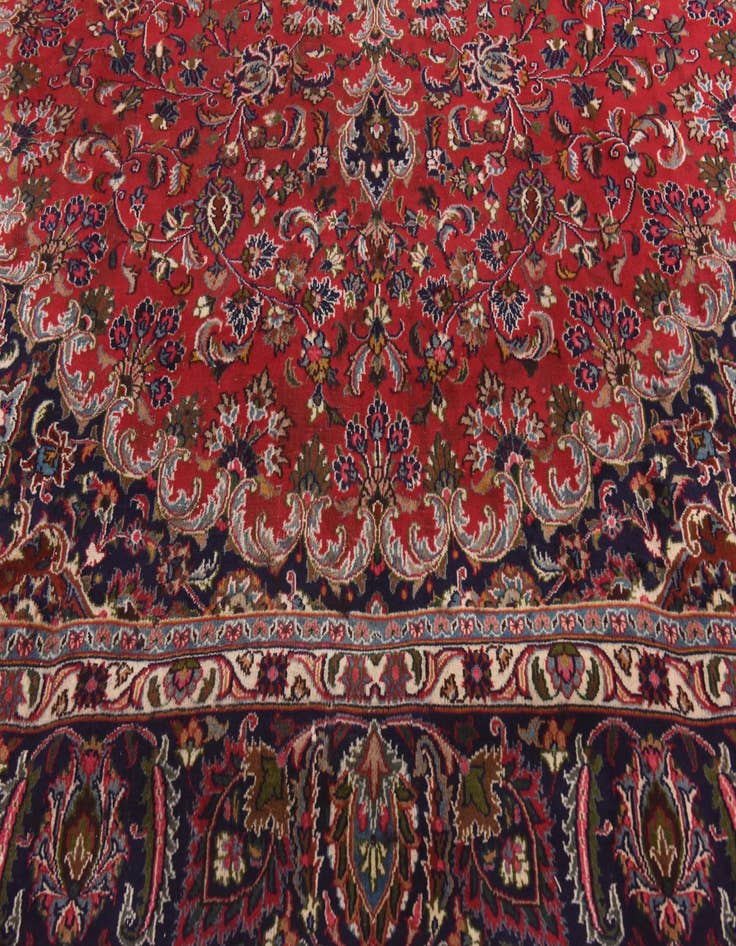Detail image of  9' 7 x 12' 7  Hand Knotted Mashad Persian Wool Rug