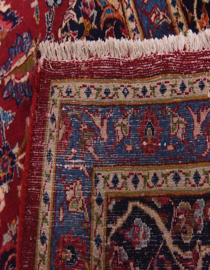 Detail image of  9' 9 x 13' 3  Hand Knotted Mashad Persian Wool Rug