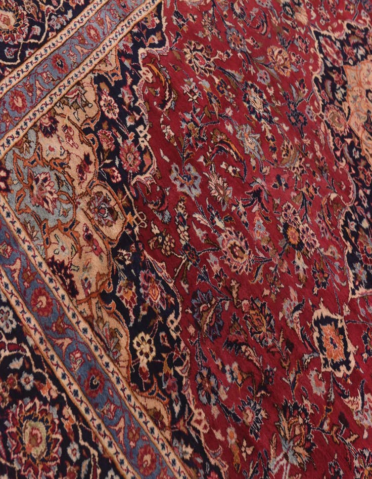 Detail image of  9' 9 x 13' 3  Hand Knotted Mashad Persian Wool Rug