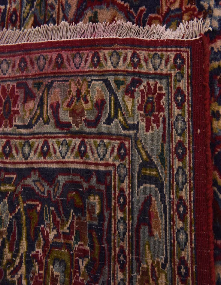 Detail image of  9' 6 x 12'  Hand Knotted Mashad Persian Wool Rug