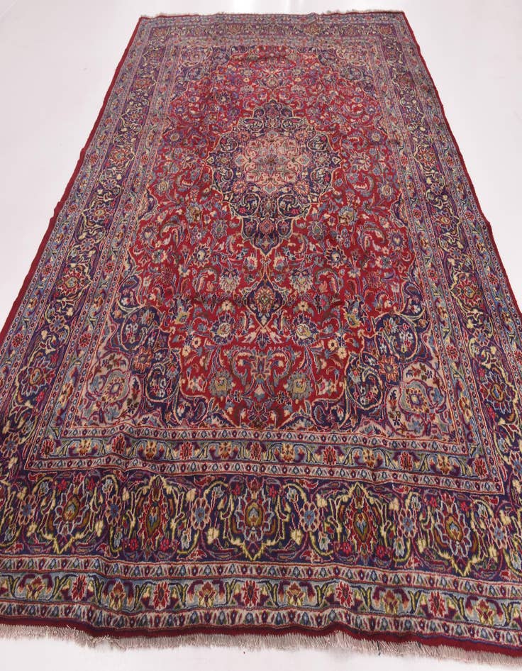 Detail image of  9' 6 x 12'  Hand Knotted Mashad Persian Wool Rug