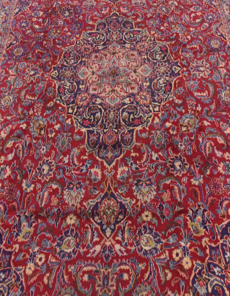 Detail image of  9' 6 x 12'  Hand Knotted Mashad Persian Wool Rug