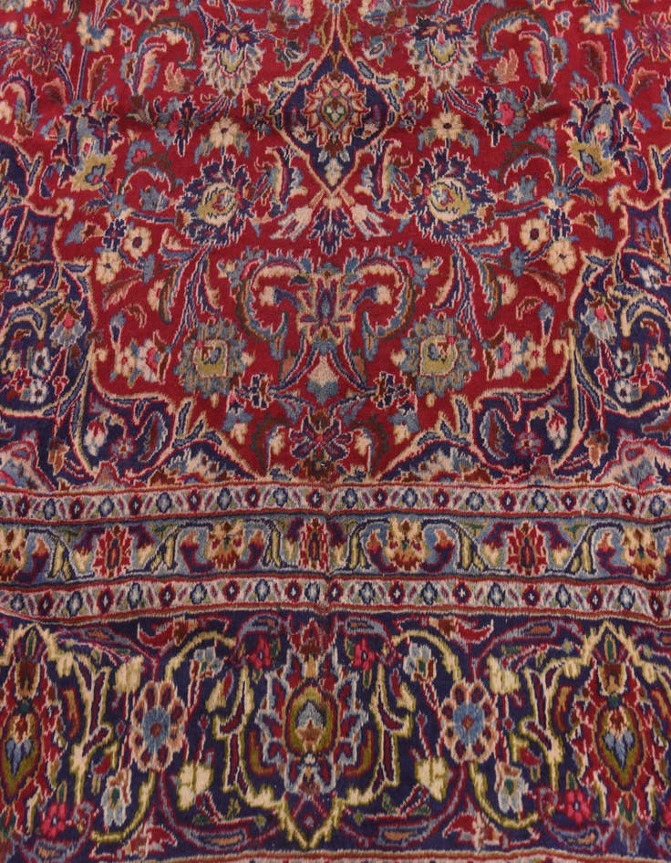 Detail image of  9' 6 x 12'  Hand Knotted Mashad Persian Wool Rug