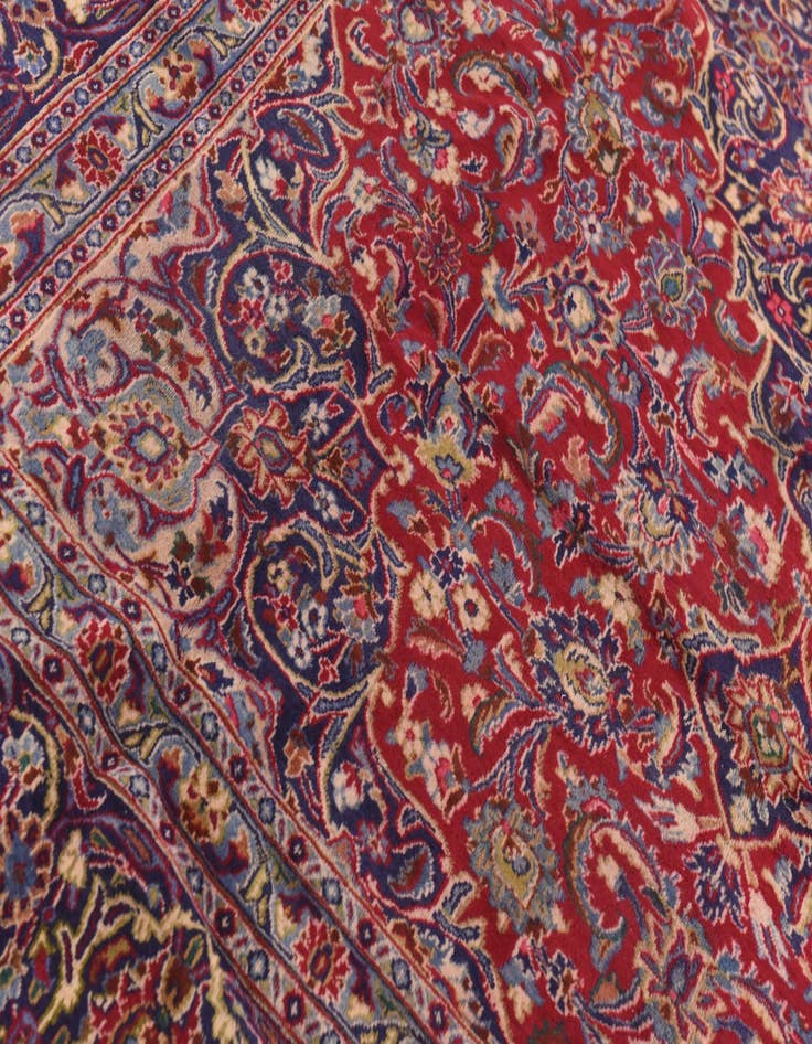 Detail image of  9' 6 x 12'  Hand Knotted Mashad Persian Wool Rug