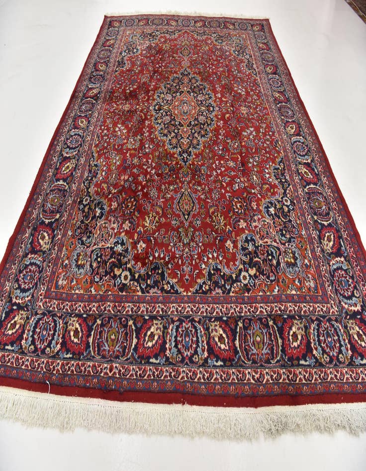 Detail image of  9' 7 x 13'  Hand Knotted Mashad Persian Wool Rug