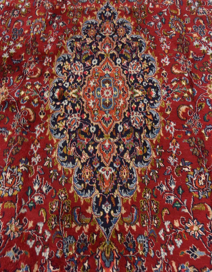 Detail image of  9' 7 x 13'  Hand Knotted Mashad Persian Wool Rug
