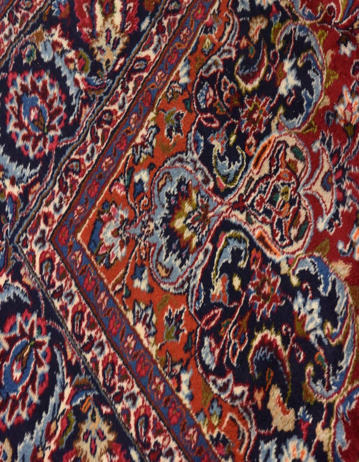 Detail image of  9' 7 x 13'  Hand Knotted Mashad Persian Wool Rug
