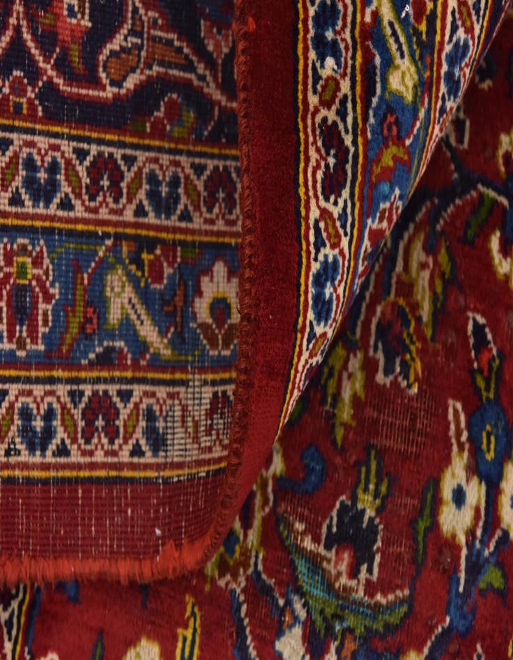 Detail image of  9' 7 x 12' 8  Hand Knotted Mashad Persian Wool Rug