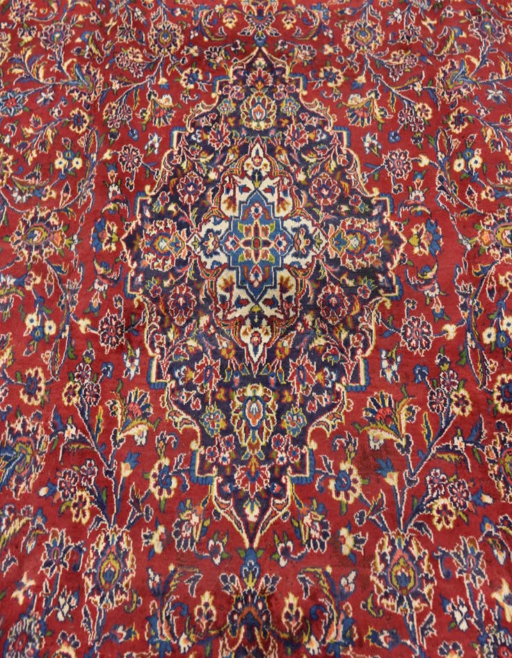 Detail image of  9' 7 x 12' 8  Hand Knotted Mashad Persian Wool Rug