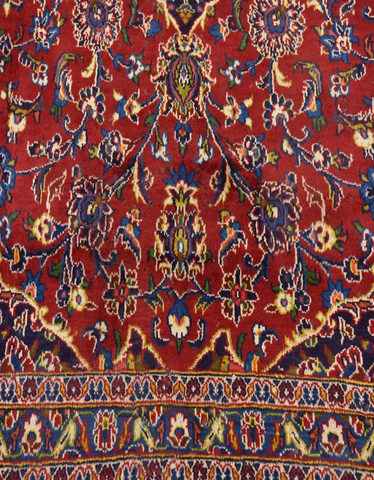 Detail image of  9' 7 x 12' 8  Hand Knotted Mashad Persian Wool Rug