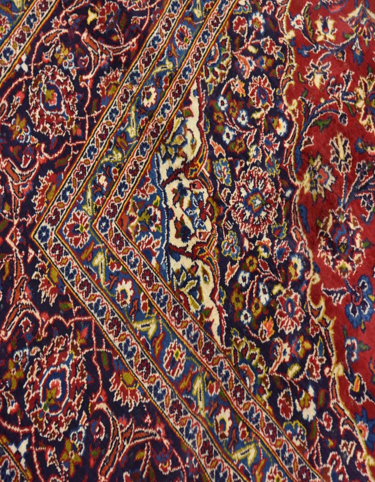 Detail image of  9' 7 x 12' 8  Hand Knotted Mashad Persian Wool Rug