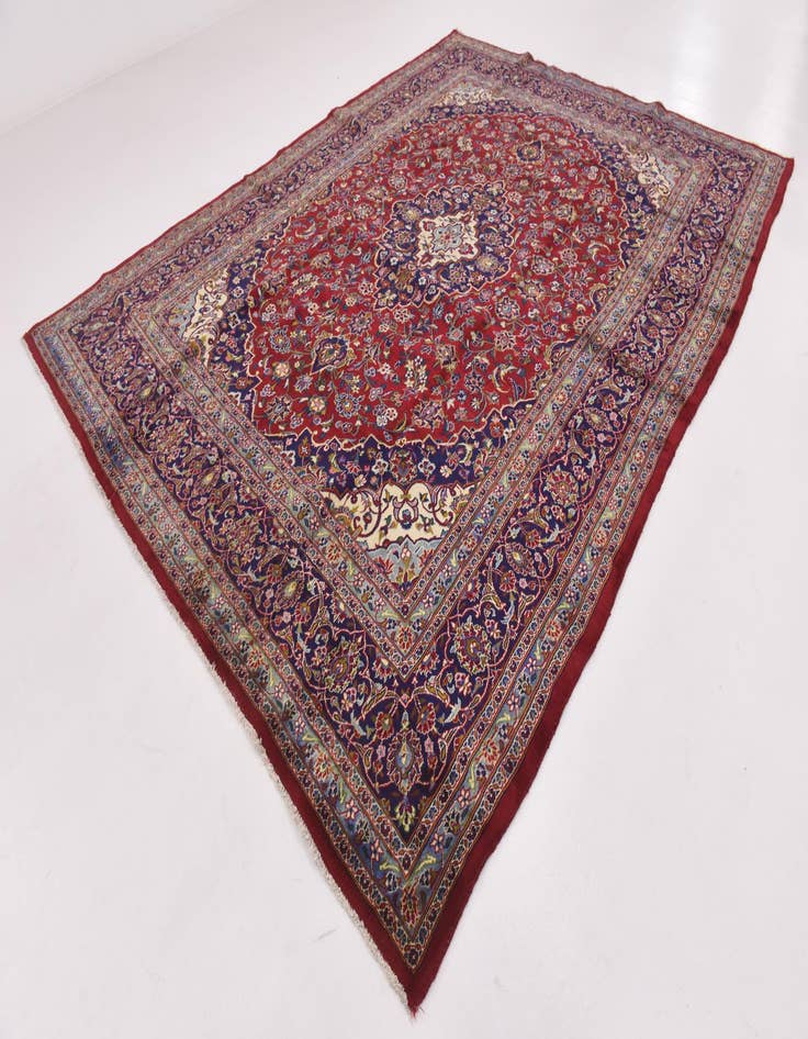 Detail image of  9' 8 x 12' 9  Hand Knotted Mashad Persian Wool Rug