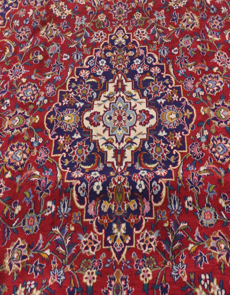Detail image of  9' 8 x 12' 9  Hand Knotted Mashad Persian Wool Rug