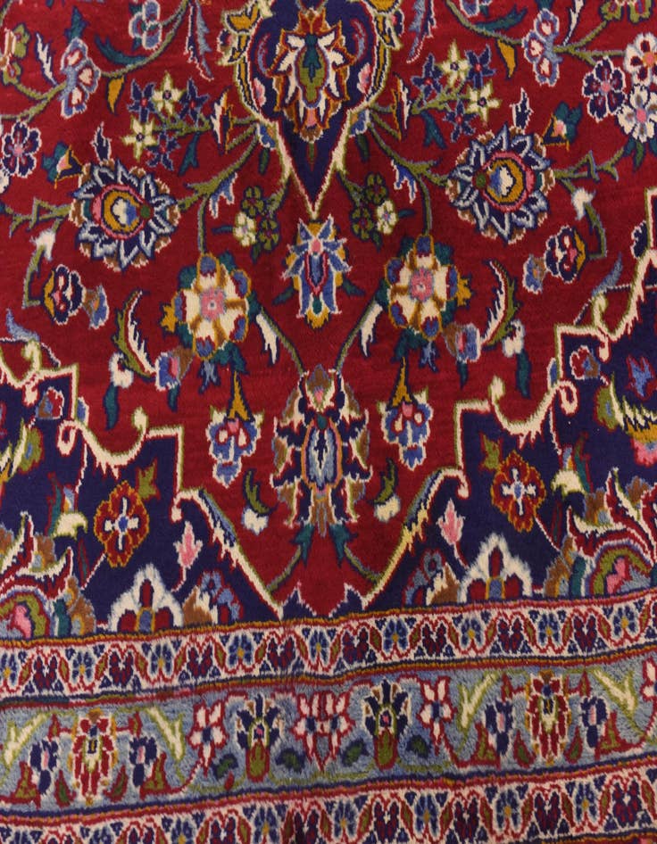 Detail image of  9' 8 x 12' 9  Hand Knotted Mashad Persian Wool Rug