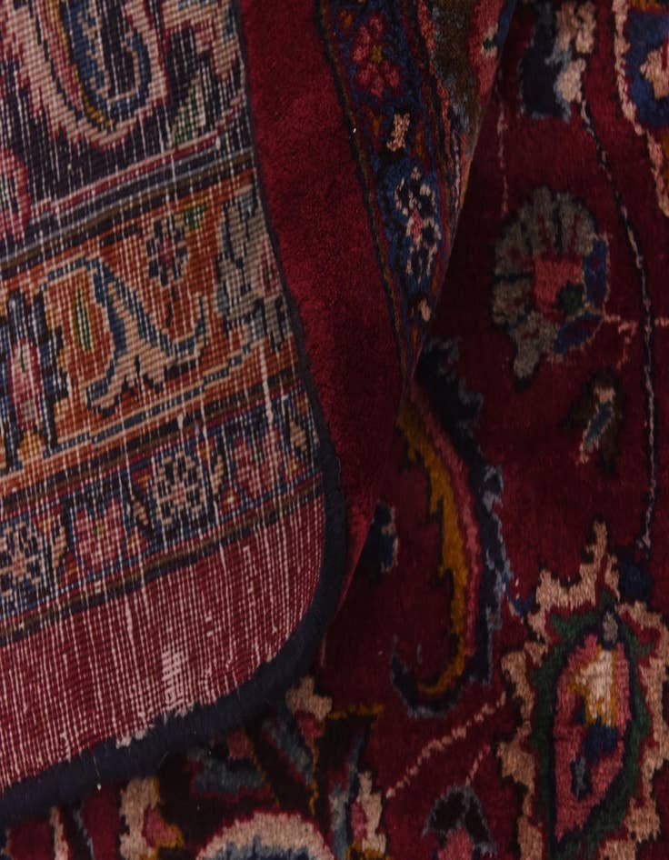 Detail image of  9' 9 x 13' 3  Hand Knotted Mashad Persian Wool Rug