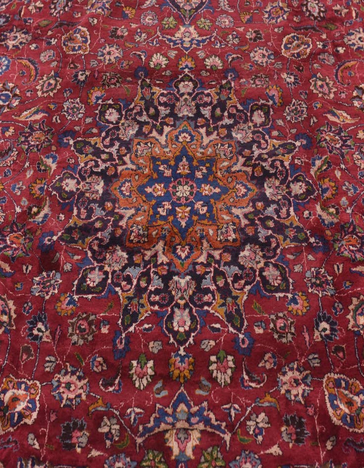 Detail image of  9' 9 x 13' 3  Hand Knotted Mashad Persian Wool Rug