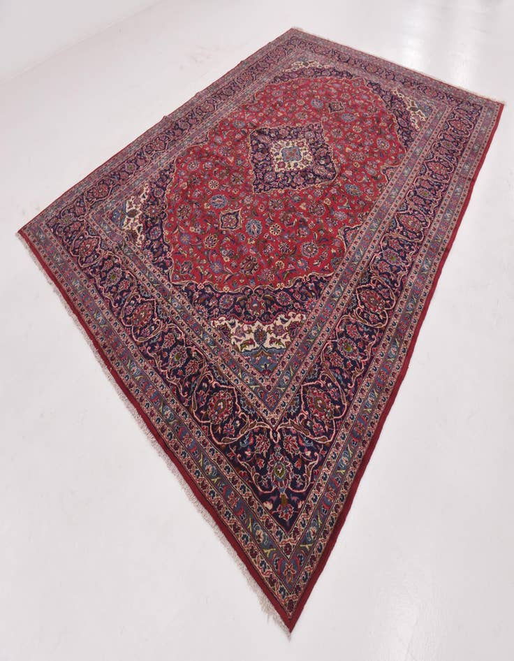 Detail image of  9' 8 x 13'  Hand Knotted Mashad Persian Wool Rug