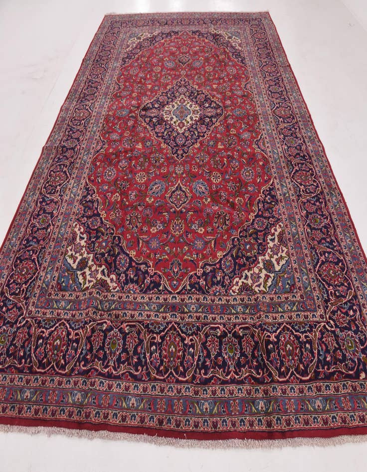 Detail image of  9' 8 x 13'  Hand Knotted Mashad Persian Wool Rug