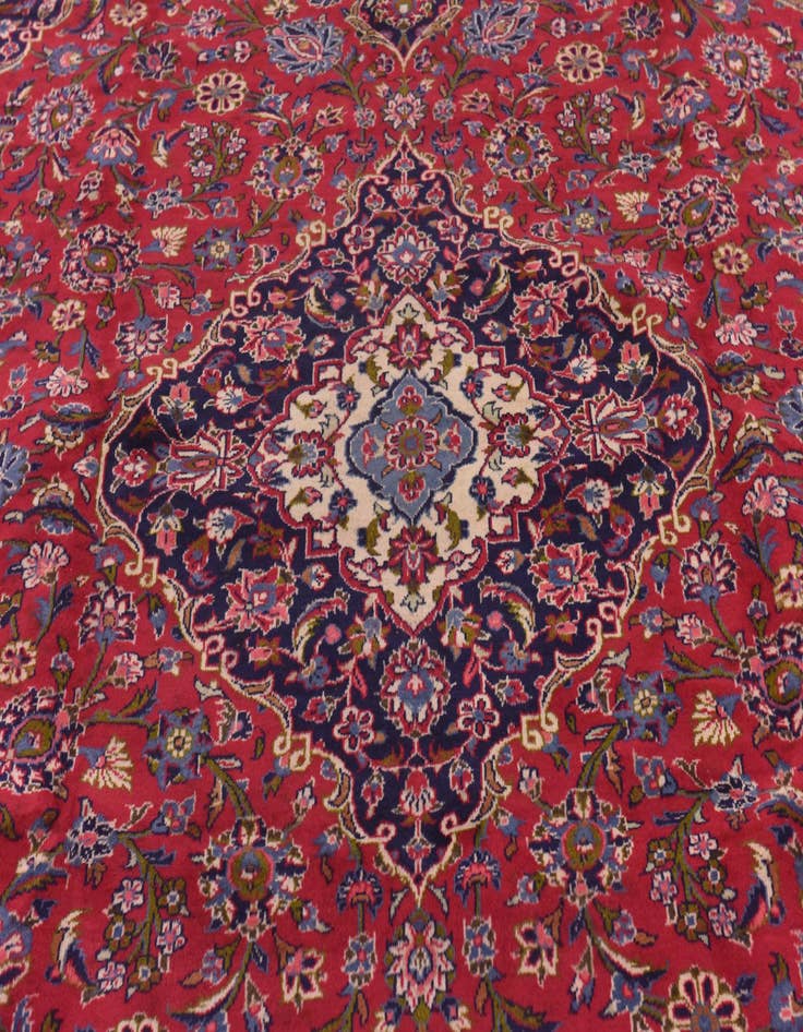 Detail image of  9' 8 x 13'  Hand Knotted Mashad Persian Wool Rug