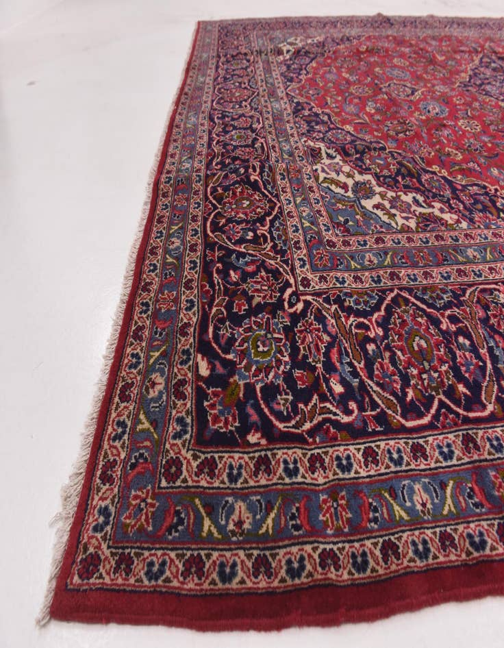 Detail image of  9' 8 x 13'  Hand Knotted Mashad Persian Wool Rug