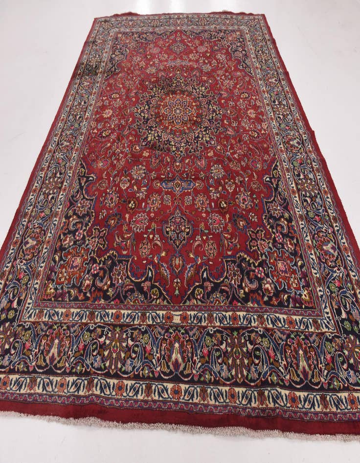 Detail image of  9' 7 x 12' 8  Hand Knotted Mashad Persian Wool Rug