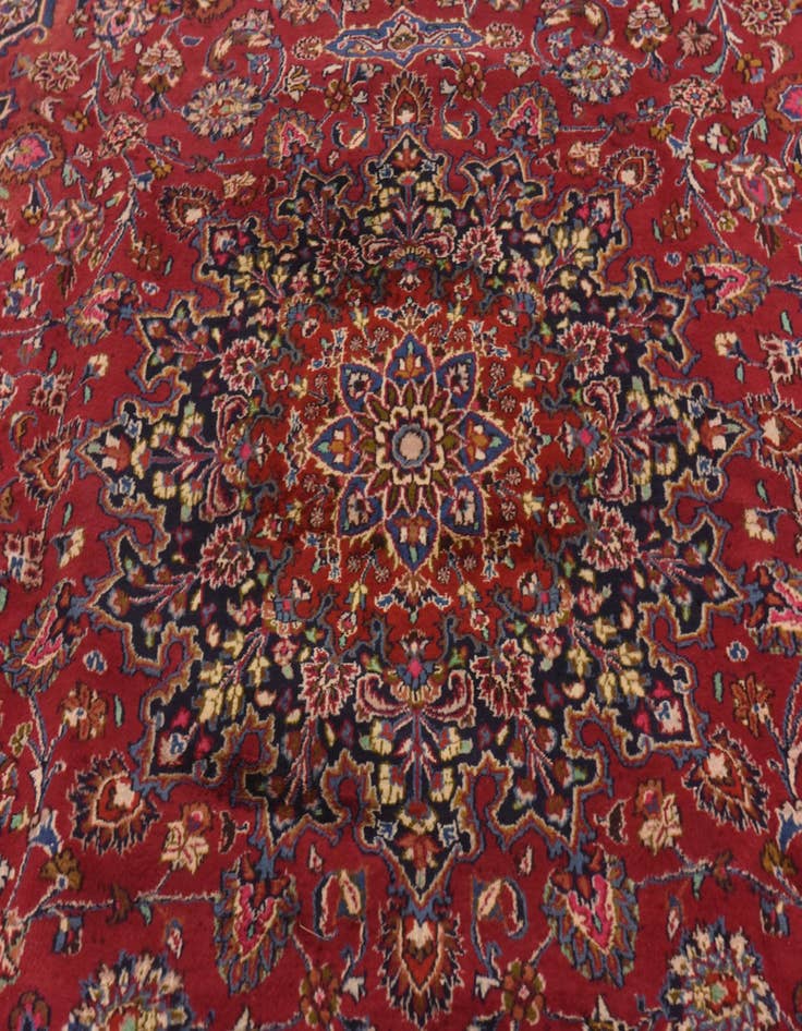 Detail image of  9' 7 x 12' 8  Hand Knotted Mashad Persian Wool Rug