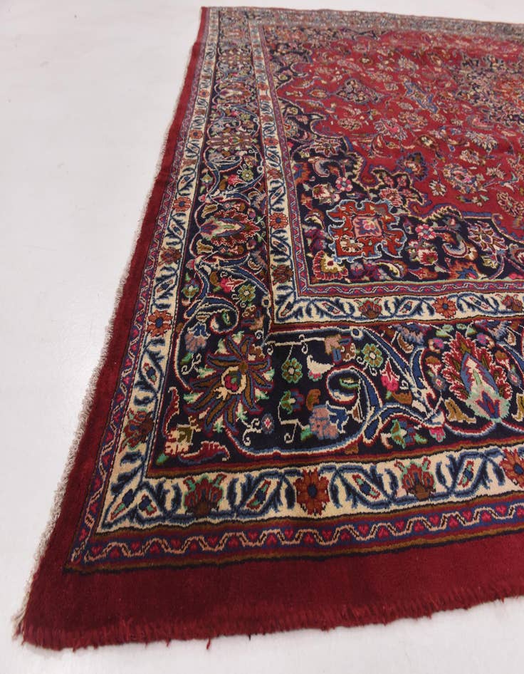 Detail image of  9' 7 x 12' 8  Hand Knotted Mashad Persian Wool Rug