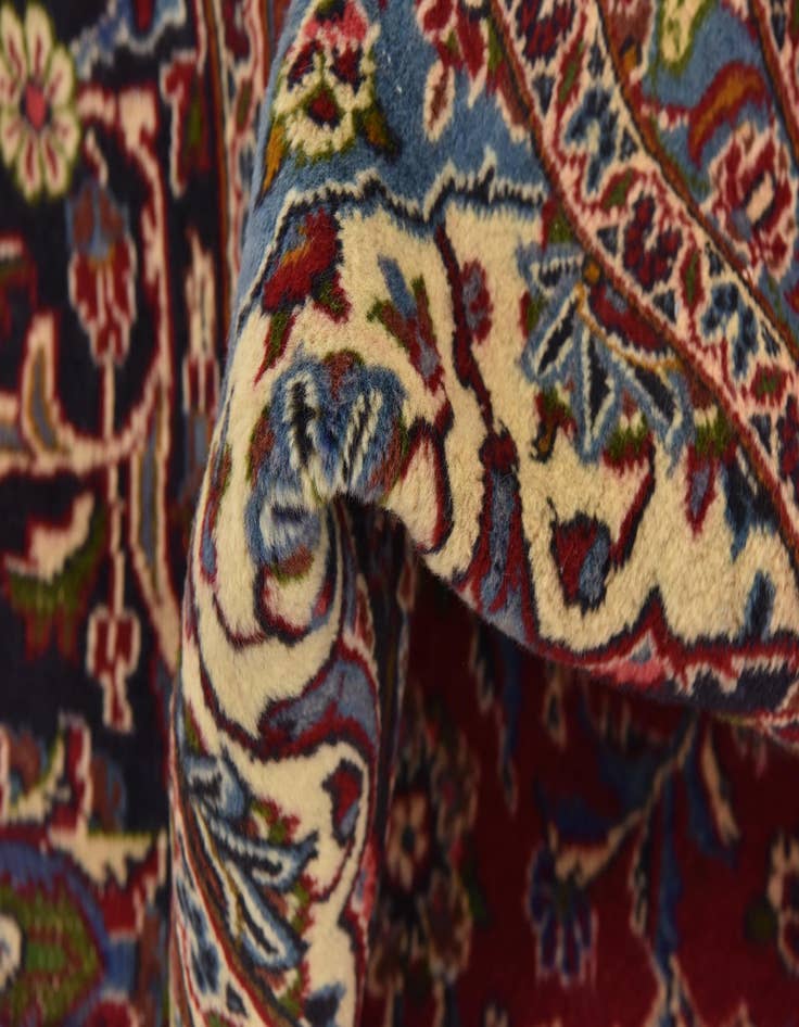 Detail image of  9' 9 x 13'  Hand Knotted Mashad Persian Wool Rug