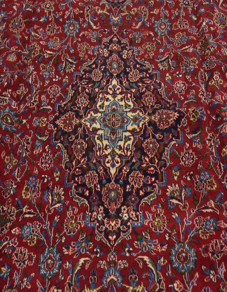 Detail image of  9' 9 x 13'  Hand Knotted Mashad Persian Wool Rug