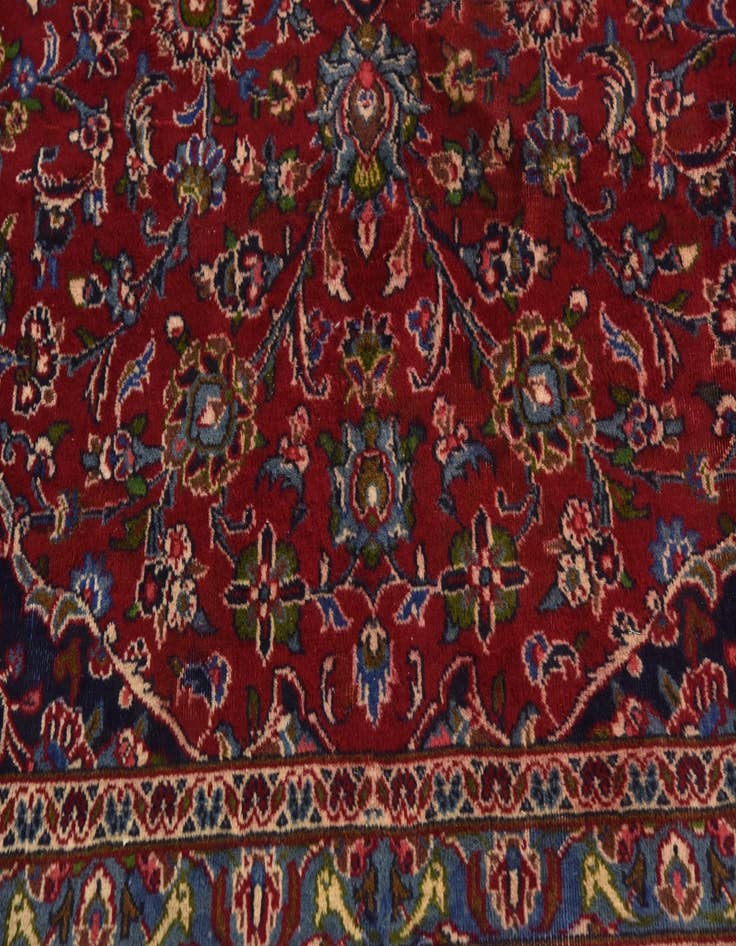 Detail image of  9' 9 x 13'  Hand Knotted Mashad Persian Wool Rug