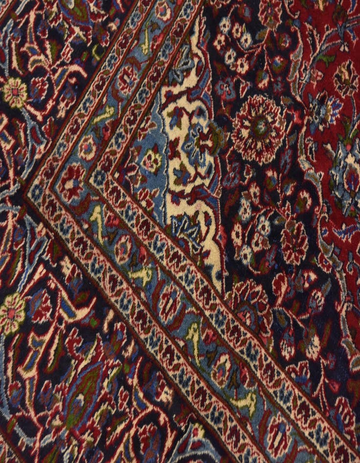 Detail image of  9' 9 x 13'  Hand Knotted Mashad Persian Wool Rug